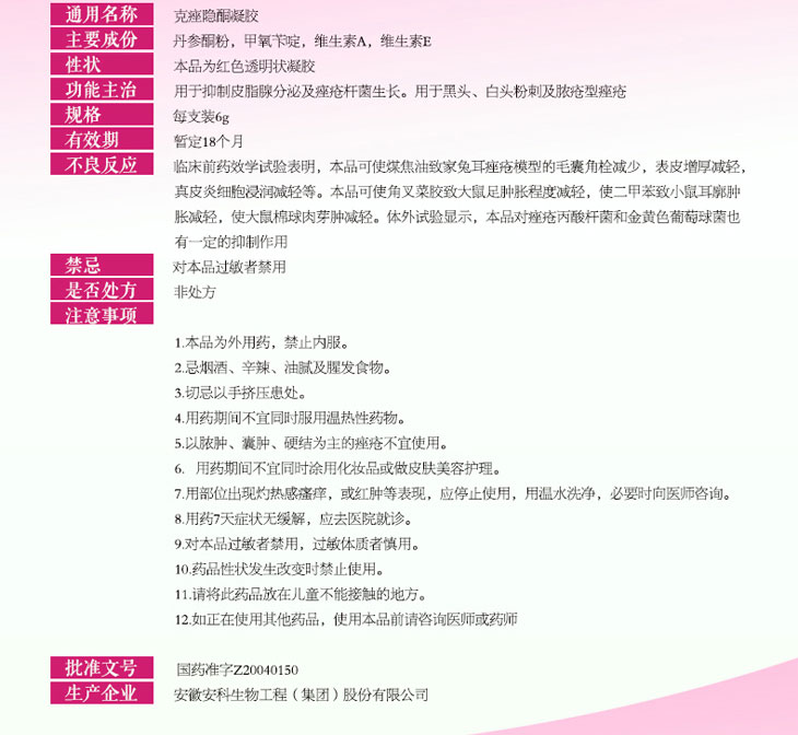 克痤隱酮凝膠價格