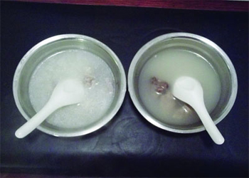 加料與沒加料的湯對比