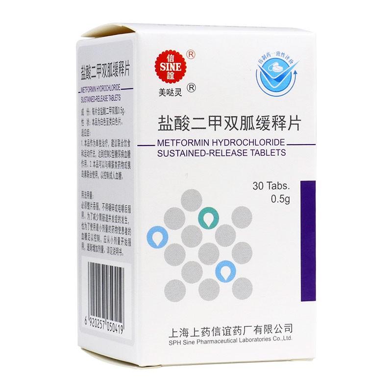 鹽酸二甲雙胍緩釋片(美噠靈)包裝縮略圖1
