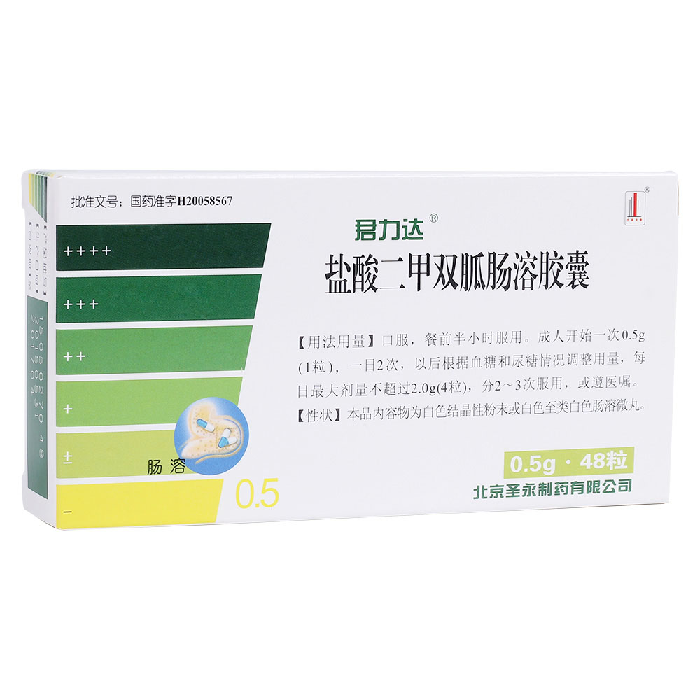 鹽酸二甲雙胍腸溶膠囊(君力達(dá))