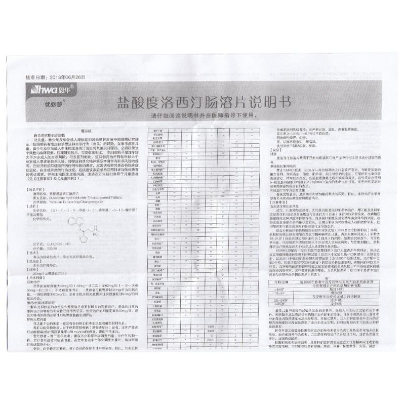 鹽酸度洛西汀腸溶片(優(yōu)必羅)包裝縮略圖3